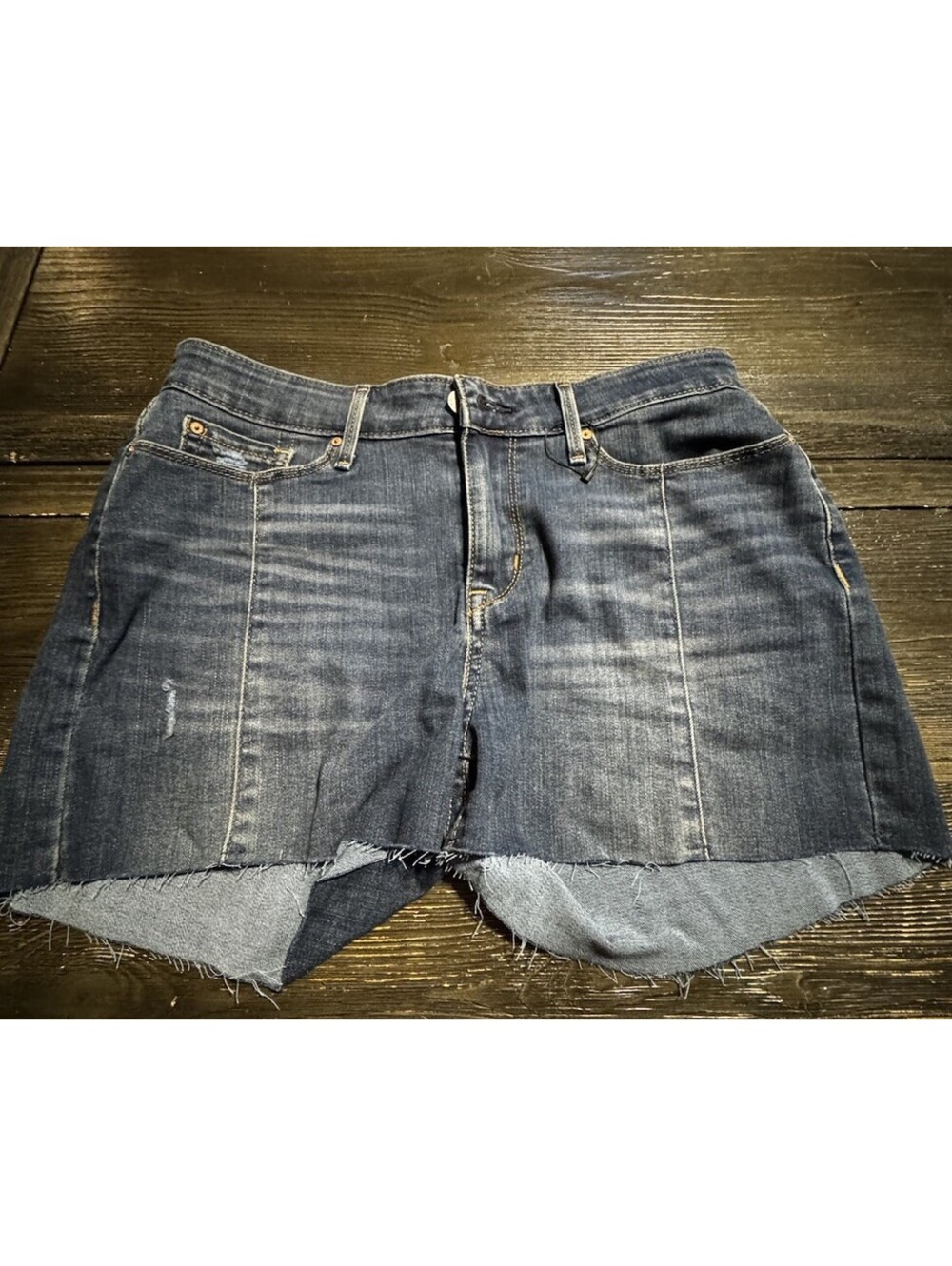 Signature Levi Strauss Womens 8 Denim Cutoff Shorts NWT Raw Hem Distressed